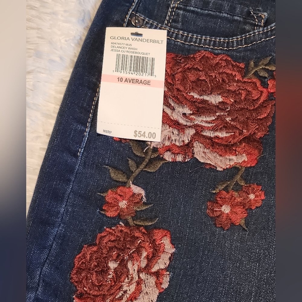 NWT Gloria Vanderbilt Delancey Jessa Rose Bouquet Mid-Rise Skinny Jean Sz 10 - Picture 2 of 6